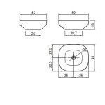  Antonio Lupi Ago Umywalka z korkiem stawiana na blat 50x45 cm AGO3DELFINO
