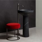  Antonio Lupi Ago185 Umywalka wolnostojąca Ø 50 cm Marmo Nero Marquinia AGO185