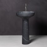  Antonio Lupi Ago185 Umywalka wolnostojąca Ø 50 cm Marmo Nero Marquinia AGO185