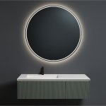 Antonio Lupi Albore Lustro ścienne z białym oświetleniem led ø108 cm czarny ALBORE108W