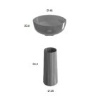      Antonio Lupi Albume10 Umywalka kolor Fume Ø48 cm + postument Albume30 kolor Rovere Thermo Albume10 Fume+Albume30/RT  W MAGAZYNIE