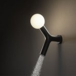 Antonio Lupi Apollo Prysznic ścienny z oświetleniem LED Czarny APOLLO2