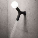 Antonio Lupi Apollo Prysznic ścienny z oświetleniem LED Czarny APOLLO2
