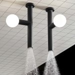 Antonio Lupi Apollo Prysznic ścienny z oświetleniem LED Czarny APOLLO3