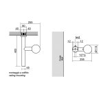 Antonio Lupi Apollo Prysznic ścienny z oświetleniem LED Czarny APOLLO3