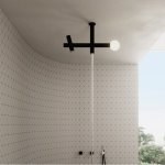 Antonio Lupi Apollo Prysznic ścienny z oświetleniem LED i z 2 strumieniami Czarny APOLLO4