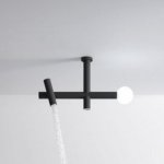 Antonio Lupi Apollo Prysznic ścienny z oświetleniem LED i z 2 strumieniami Czarny APOLLO4