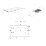 Antonio Lupi Arco Umywalka Zintegrowana z Blatem 54x120 cm biała CR154/ARCO72