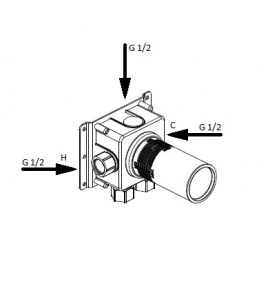 Antonio Lupi Ayati Element podtynkowy do mieszacza podtynkowego Stal Nierdzewna AY604INSA