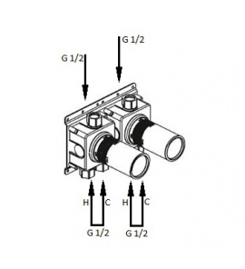 Antonio Lupi Ayati Element podtynkowy do baterii podtynkowej Stal Nierdzewna AY650INSA