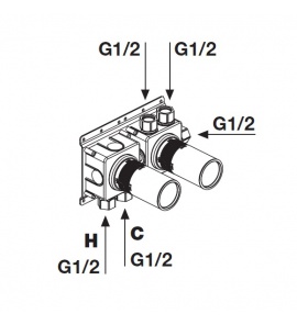 Antonio Lupi Ayati Element podtynkowy do baterii wanowo-natryskowej podtynkowej Stal Nierdzewna AY653INSA