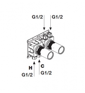 Antonio Lupi Ayati Element podtynkowy do baterii wanowo-natryskowej termostatycznej podtynkowej Stal Nierdzewna AY654INSA