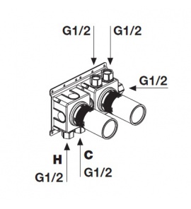 Antonio Lupi Ayati Element podtynkowy do baterii wanowo-natryskowej termostatycznej podtynkowej Stal Nierdzewna AY655INSA