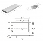 Antonio Lupi Basico Umywalka Zintegrowana z Blatem 47x120 cm satynowa BCS47/BASICO47