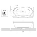 Antonio Lupi Baìa Wanna wolnostojąca 185x90 cm Stone Grey BAìASG