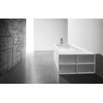 Antonio Lupi Biblio Wanna prostokątna z półkami lewa 190x80 cm biała BIBLIO42