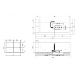 Antonio Lupi Biblio Wanna prostokątna z półkami lewa 190x80 cm biała BIBLIO42