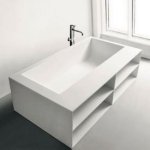 Antonio Lupi Biblio Wanna z półką 180x90 biały BIBLIO62