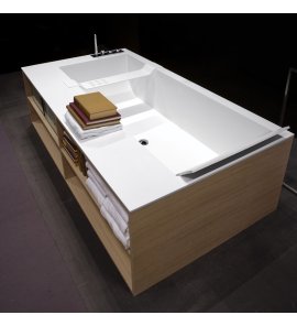 Antonio Lupi Biblio Wanna z półkami 180x100 Drewniany BIBLIO55