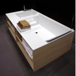 Antonio Lupi Biblio Wanna z półkami 180x100 Drewniany BIBLIO55