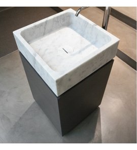 Antonio Lupi Blokko Umywalka stawiana 45x45 Marmo Bianco Carrara BLOKKO