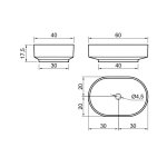  Antonio Lupi Borghi Umywalka stawiana na blat 40x60 cm Notturno BORGHI60NOTTURNO