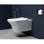 Antonio Lupi Cabo Miska WC wisząca bezrantowa 36,5x54 cm z deską wolnoopadającą biała CABO1