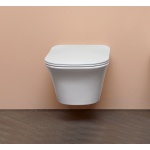 Antonio Lupi Cabo Miska WC wisząca bezrantowa 36,5x54 cm z deską wolnoopadającą biała CABO1