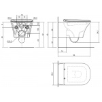 Antonio Lupi Cabo Miska WC wisząca bezrantowa 36,5x54 cm z deską wolnoopadającą biała CABO1