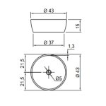  Antonio Lupi Catino Umywalka Stawiana na blat ∅ 50 cm Fume CATINO43CFUME