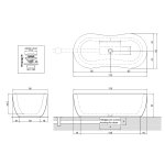 Antonio Lupi Fida Wanna wolnostojąca 170x80 cm Grigio Alpi FIDA