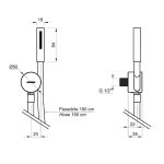 Antonio Lupi Filo Słuchawka z wężem prysznicowym Stal nierdzewna FILO