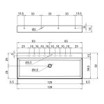 Antonio Lupi GestoMood Umywalka ścienna/stawiana na blacie 50x126 cm Biały GESTOMOOD126