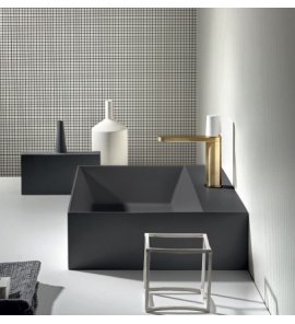 Antonio Lupi GestoMood Umywalka ścienna/stawiana na blacie 40x54 cm Basalto GESTOMOOD54BASALTO