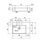 Antonio Lupi GraffioMood Umywalka ścienna/stawiana na blacie 47x72 cm Biały GRAFFIOM72