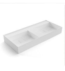 Antonio Lupi GraffioMood Umywalka dwukomorowa ścienna/stawiana na blacie 47x108 cm Biały GRAFFIOM108