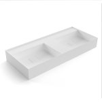 Antonio Lupi GraffioMood Umywalka dwukomorowa ścienna/stawiana na blacie 47x108 cm Biały GRAFFIOM108