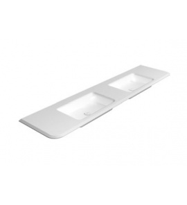 Antonio Lupi Ilbagno Umywalka podblatowa podwójna wraz z blatem biała TEMPO14144