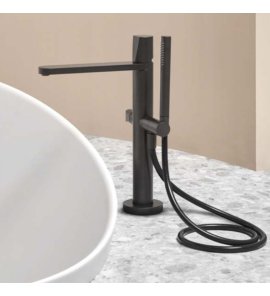 Antonio Lupi Indigo Bateria wannowa z zestawem prysznicowym Czarny mat ND703NO