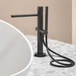 Antonio Lupi Indigo Bateria wannowa z zestawem prysznicowym Czarny mat ND703NO