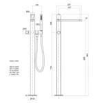 Antonio Lupi Indigo Bateria wannowa wolnostojąca z zestawem prysznicowym Chrom ND904LU