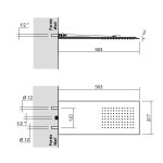 Antonio Lupi Lastra Deszczownica Ścienna Stal Nierdzewna polerowana LASTRALU