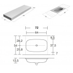 Antonio Lupi Nuvola Umywalka Zintegrowana z Blatem 54x120 cm satynowa BCS54/NUVOLA