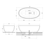  Antonio Lupi Reflex Wanna wolnostojąca 167x86 cm Bottiglia REFLEXBOTTIGLIA