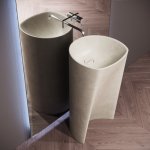 Antonio Lupi Rilievo Umywalka wolnostojąca 44x44 cm Pietra Luna RILIEVO