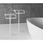 Antonio Lupi Stolik Łazienkowy z Relingiem 65/75 cm Biały Mat GINO1