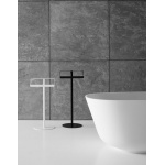 Antonio Lupi Stolik Łazienkowy z Relingiem 65/75 cm Biały Mat GINO1