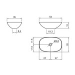 Antonio Lupi VELO Umywalka Stawiana na blat 35x54 cm Biały VELO54