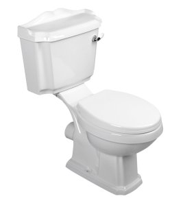 Aqualine Antik Miska do kompaktu ze spłuczką, z rączką i deską wolnoopadającą 76x48 biały połysk AK107-01