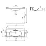Aqualine Antik Umywalka 100x50 biały połysk AN100